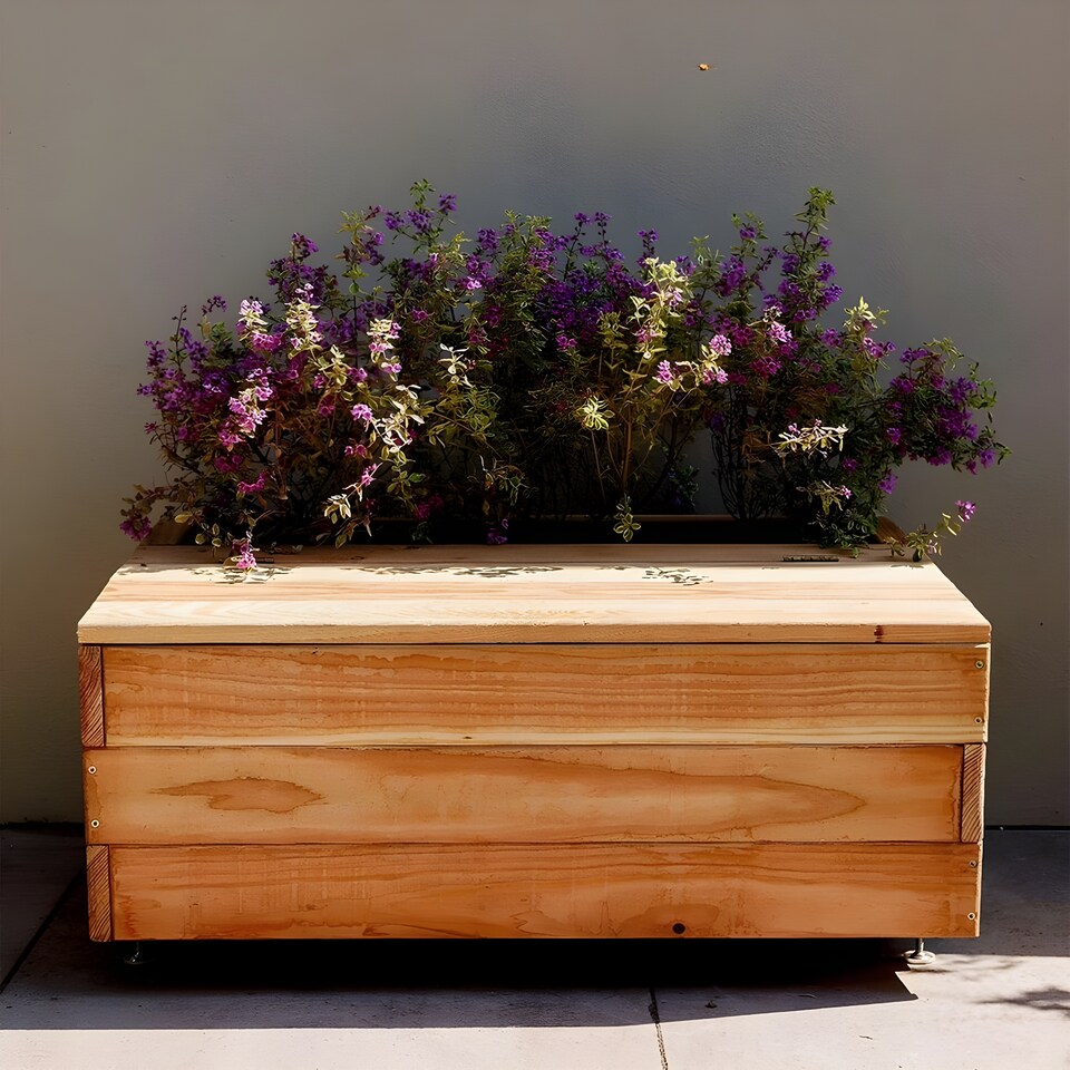 image 1 of Primrose Smarter Storage Bench Outdoor Garden Furniture Seat with 38L Planter