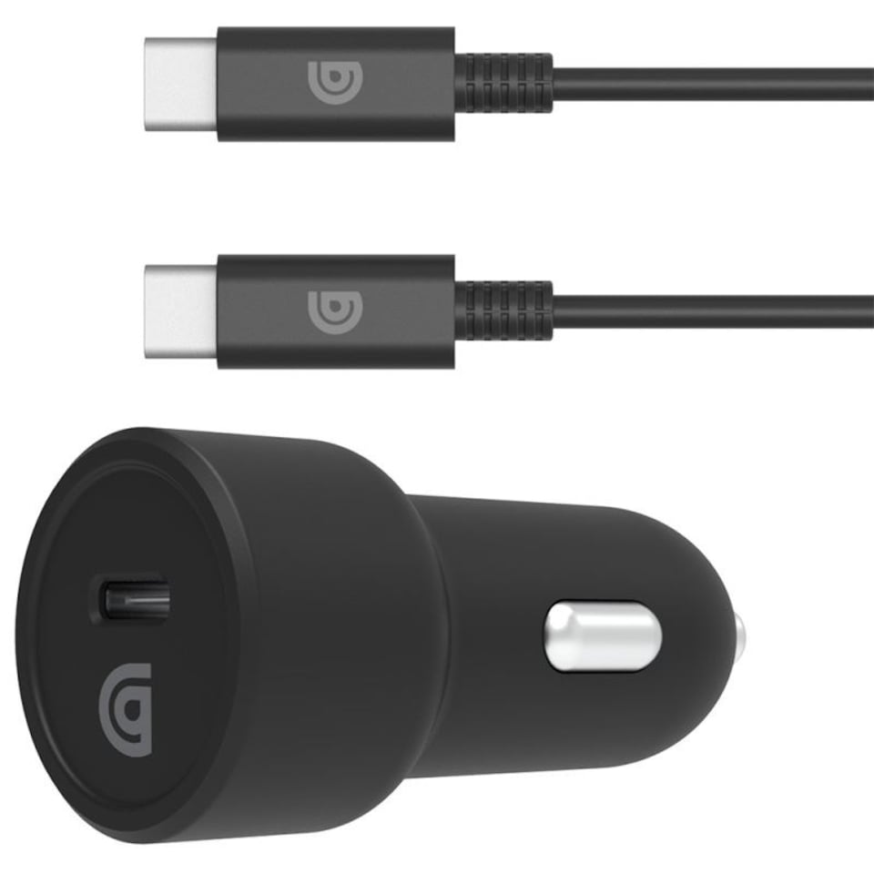 image 1 of Griffin 20W USB C PD Car Charger with USB C to USB C Cable Black - GP-184-BLK