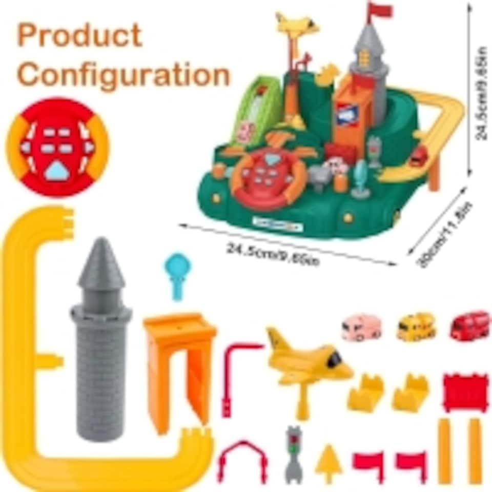 image 1 of Kids Race Track Car Adventure Toy – Preschool Educational Manual Car Racing Playset