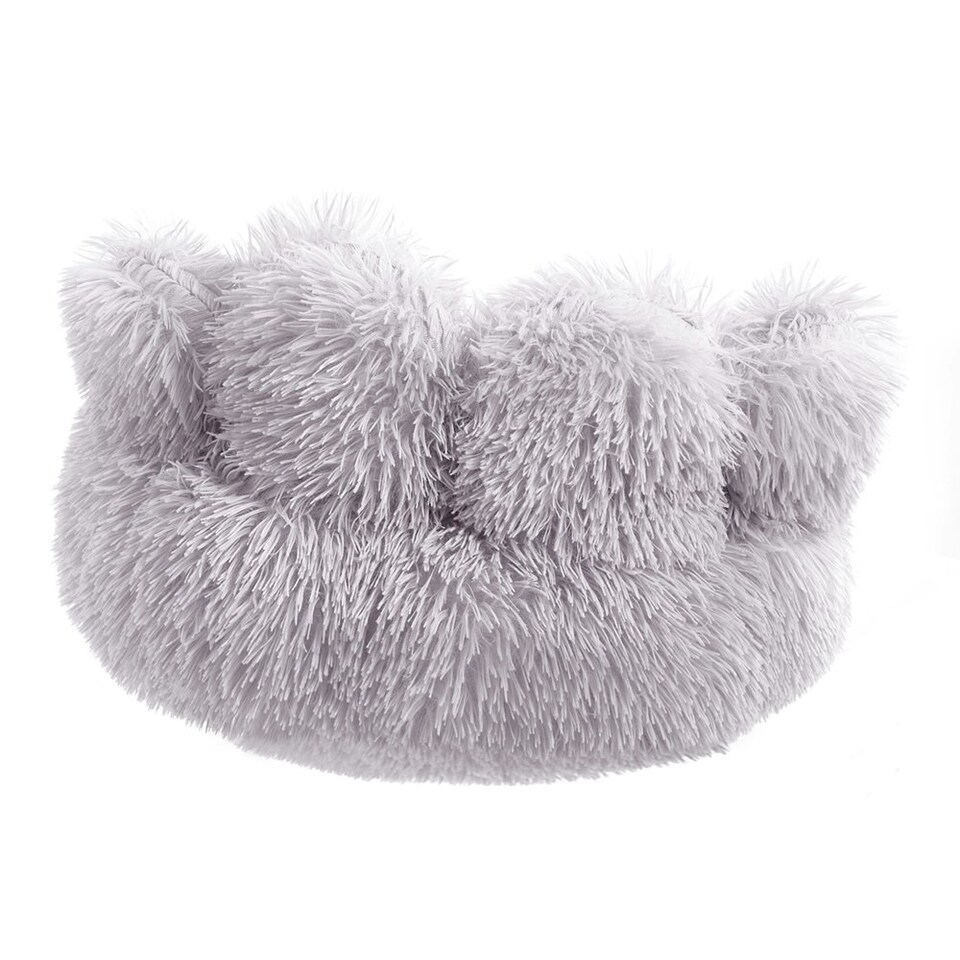 image 1 of Living and Home 50cm Soft Plush Pet Bed, Grey Grey | S