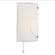 image 2 of Contemporary White Glass and Clear Glass Beaded Wall Light with Pull Switch | White