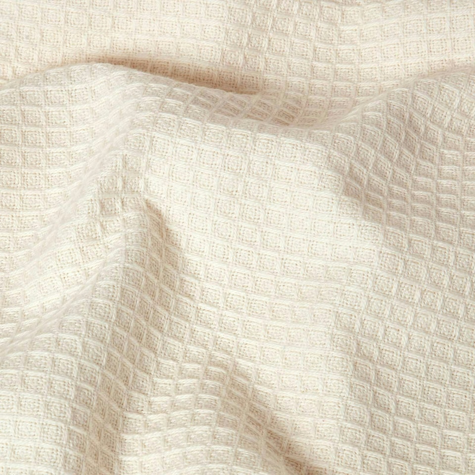 image 1 of Homescapes Organic Cotton Waffle Blanket/ Throw Natural - 228 x 228 cm | Cream