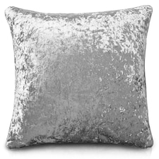 Luxury Crushed Velvet Plain Scatter Cushion - 43cm x 43cm Grey | Silver
