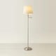 image 3 of ValueLights Sinatra Brushed Silver Floor Lamp with Medium Cream Tapered Shade and LED Bulb