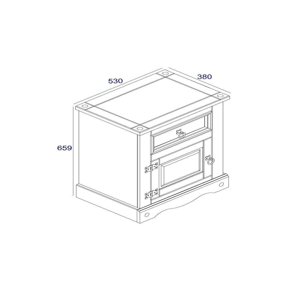 image 1 of Corona, 1 Door, 1 Drawer Bedside Cabinet Brown