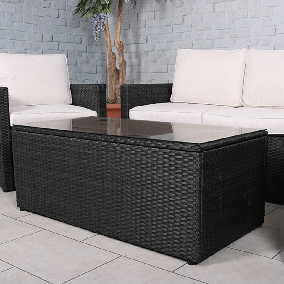 image 1 of Berlin Four Seater Corner Lounging Set in Black
