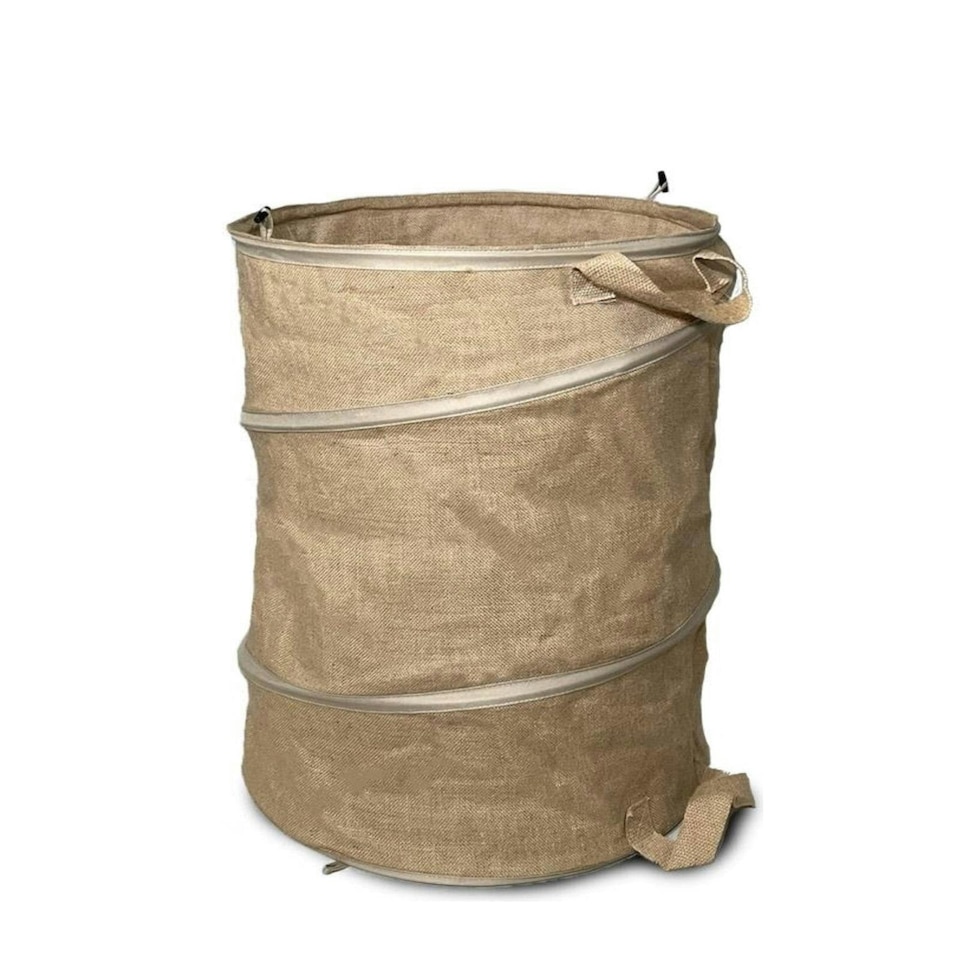 image 1 of True Products Natural Jute Pop-Up and Collapsible Garden Waste Bag 60cm x 45cm - 100ltr Brown