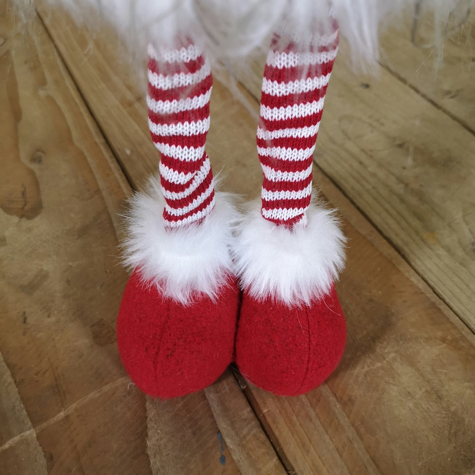 image 1 of 66cm Tall Christmas Gnome Gonk Nordic Decoration Red Patterned Hat Standing