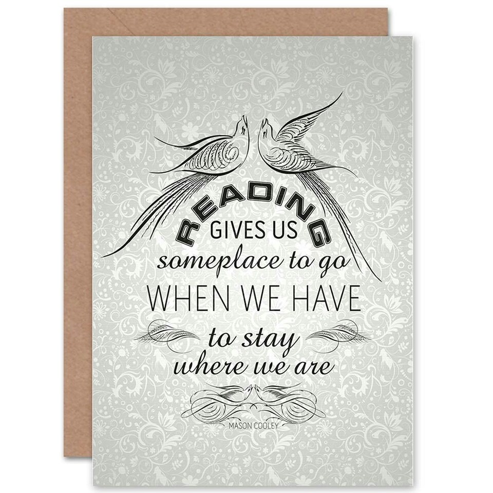 image 1 of Reading Gives Someplace Stay Cooley Quote Card