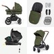 image 5 of Stomp Luxe 12pc Travel System with Stratus i-Size Car Seat & ISOFIX Base, Carrycot, Reversible Seat, Rain Cover & More (Black/Woodland/Tan)
