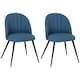 image 1 of HOMCOM Set of 2 Dining Chairs with Shell Backrest and Padded Seat Grey Blue