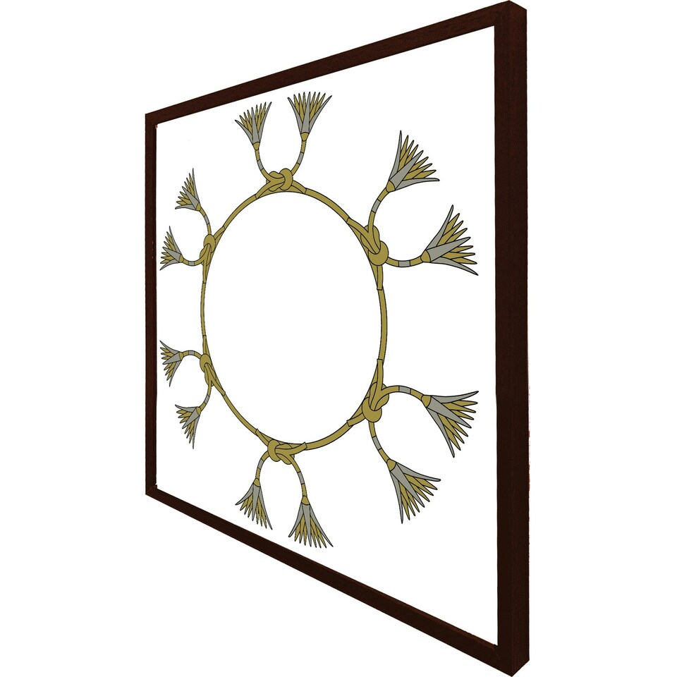 image 1 of Ancient egyptian lotus motifs (Picture Frame) Brown | Oak | XL