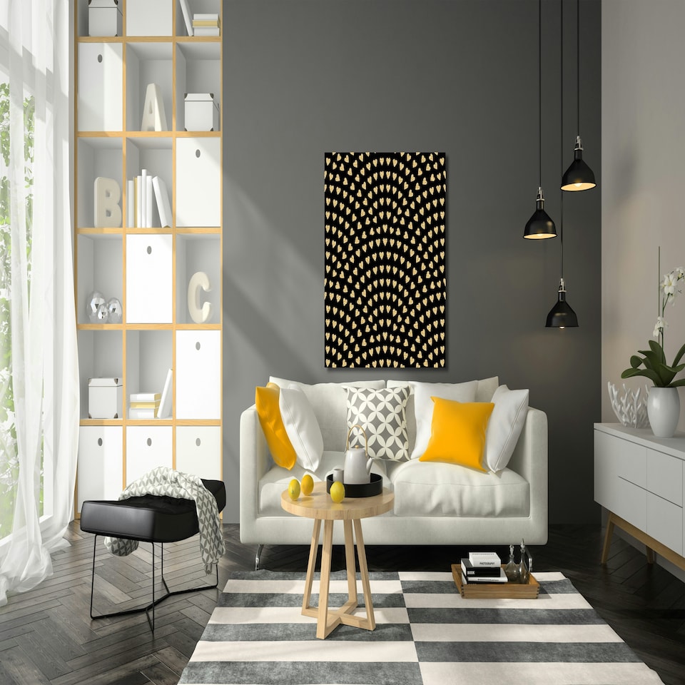 image 1 of Geometrical fish scale in Art Deco (Canvas Print) 20cm x 20cm