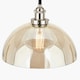 image 5 of Antique Silver Metal and Smoked Glass Dome Pendant Cream | W30xD30xH120cm