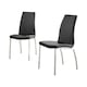 image 1 of Furniturebox 2x Isco Faux Leather Upholstered Black Chrome Dining Chairs
