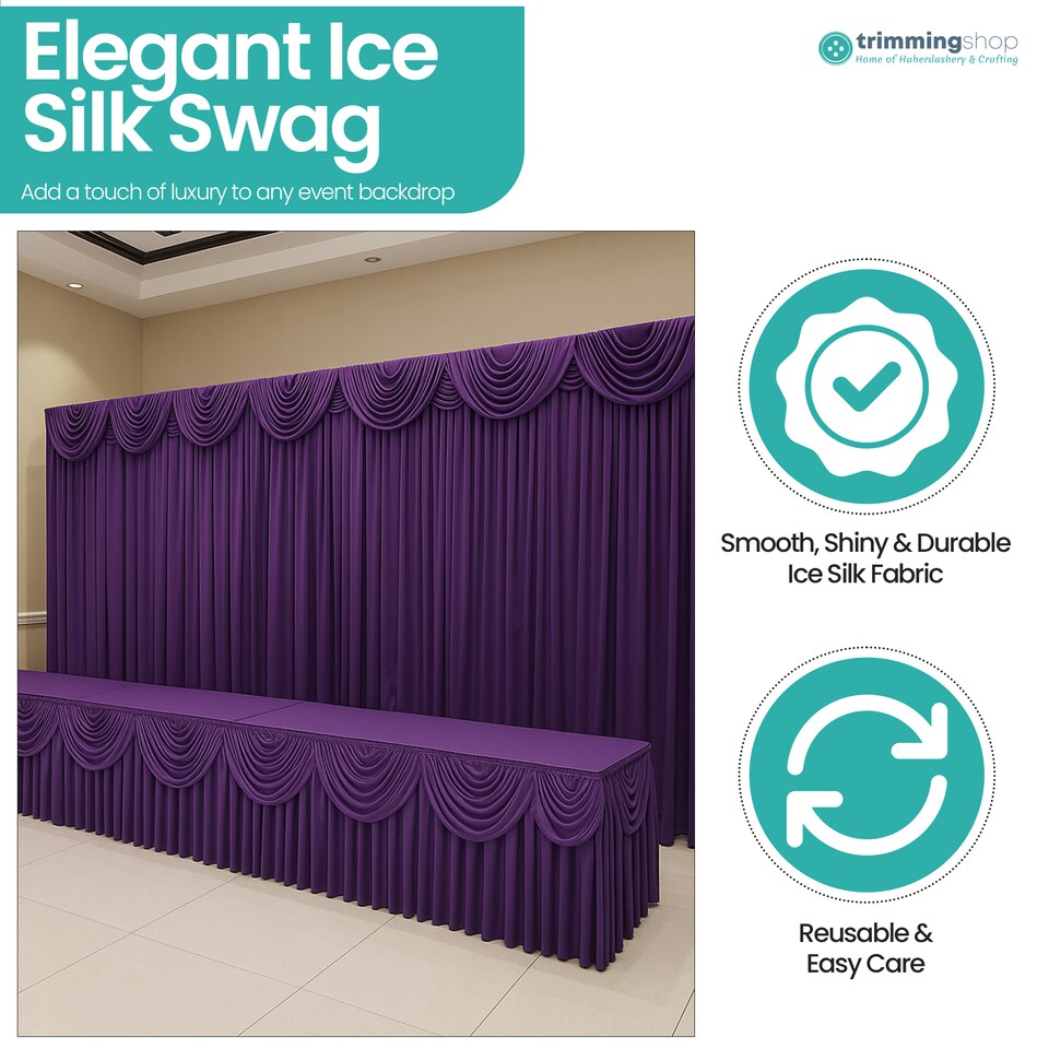 image 1 of 3M Ice Silk Wedding Drapery, Detachable Backdrop Curtain - 1pc
