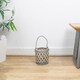 image 2 of JVL Luna Set of 2 Natural Willow Wood Lantern With Braided Rope Handle, Grey Wash
