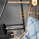 image 3 of Outsunny Hammock Chair Stand Metal Frame Hammock Stand Only, Black | Black