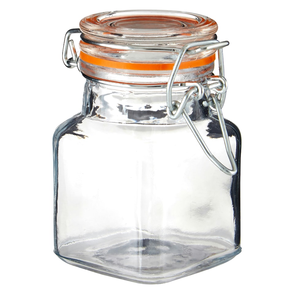 image 1 of Interiors by Premier Luca Set Of Four Clip Top Lid Glass Jars, Airtight Food Storage Jars With Silicone Seals