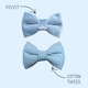 image 3 of Tails of Glory Blue Tweed and Velvet Bow Set