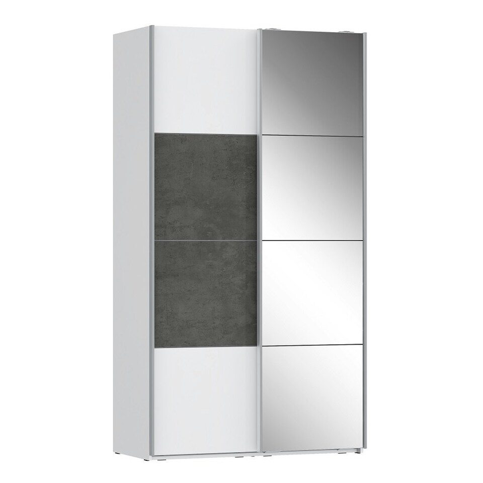 image 1 of Olivia 120cm Sliding Wardrobe 1 Glass Door Braking System White