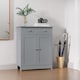 image 8 of kleankin 75x60cm Freestanding Bathroom Storage Cabinet Unit w  2 Drawers Cupboard Adjustable Shelf Metal Handles Traditional Style Grey