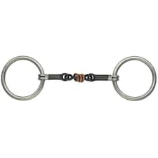 Shires Sweet Iron Roller Horse Snaffle Bit - Black - 4.5in