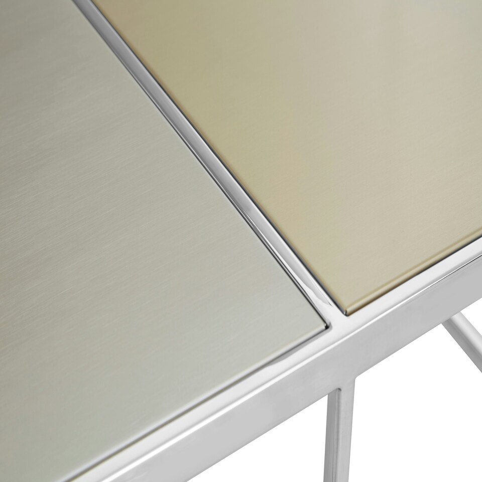 image 1 of Interiors by Premier Black Marble‑Effect Round Coffee Table With Gold Base, Luxe Marbled Glass Top In Gold Pedestal Design Silver