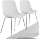 image 1 of Dining Chair Mave - large plastic seat, ergonomic, high backrest, 120 kg load capacity - Set of 2 White | White/Chrome