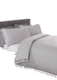 image 3 of Tassel Polycotton Duvet Cover Set with Pillowcase | White | Single | 1