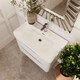 image 3 of Balterley Arch Modern Bathroom Wall Hung 2 Drawer Vanity Unit & Ceramic Basin | White | Satin White