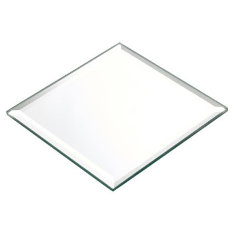 image 1 of Mirror Candle Plate - Medium | White | Square | 1