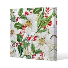 Watercolour Christmas pattern (Canvas Print) 114 x 114 x 4cm