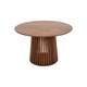 image 2 of Slatted 4 to 6 Seater Round Dining Table - Mango Wood - L120 x W120 x H76 cm | Multi