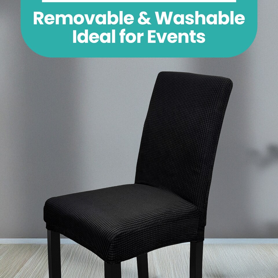 image 1 of Velvet Stretch Chair Covers, Spandex Dining Chair Slipcovers