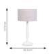image 4 of ValueLights Victoria White Wood Table Lamp Grey Shade and Bulb