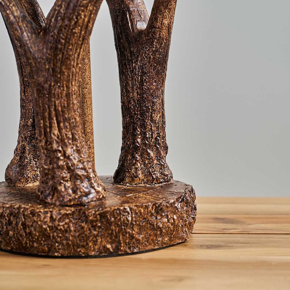 image 1 of ValueLights Caribou Brown Table Lamp White Shade and Bulb