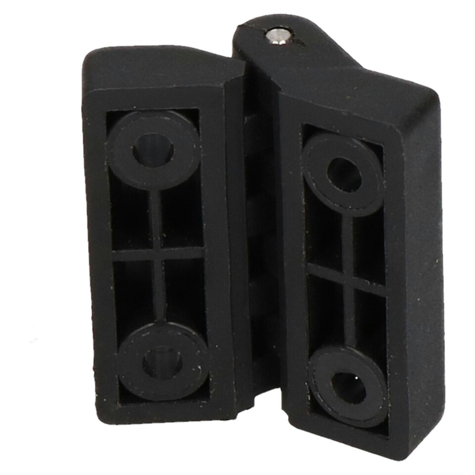 image 1 of Black Polyamide Hinge Reinforced Plastic 39x39mm Italian Made Industrial Quality Black