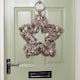 image 3 of 45cm Frosted Hanging Christmas Star Wreath with Red Jingle Bells & Wooden Stars