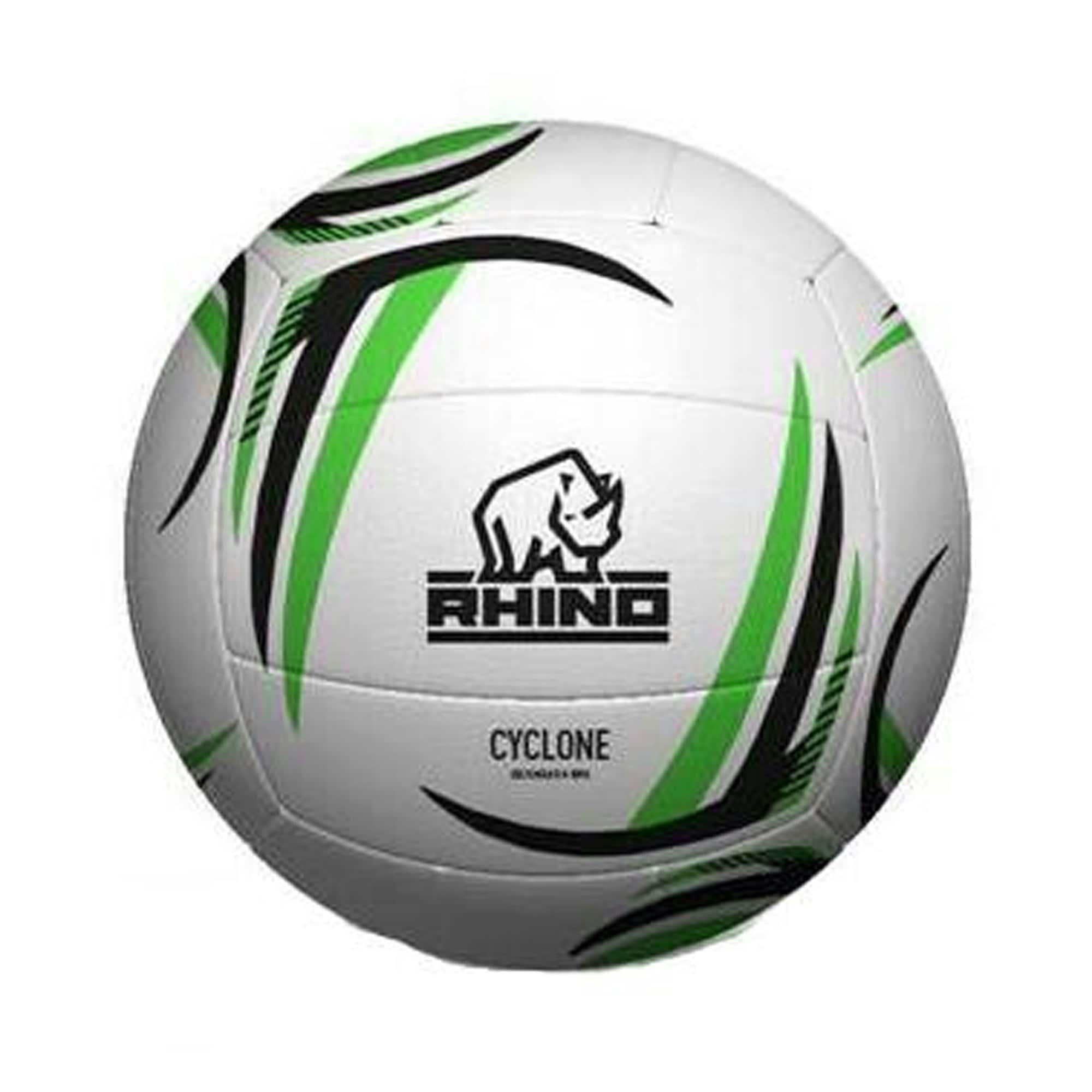 Rhino Cyclone Netball - White/Green/Black - 5