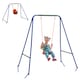 image 1 of Outsunny Garden Swing Set for Toddlers w Safety Belt - Orange and Blue
