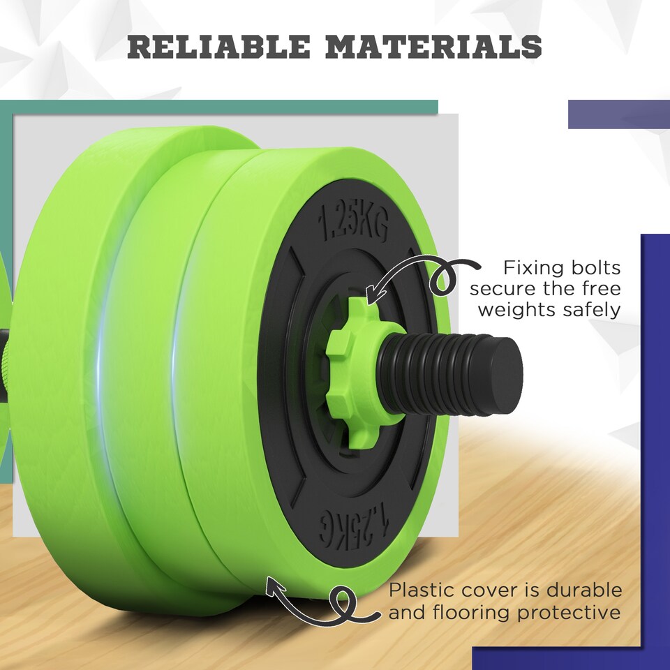 image 1 of SPORTNOW Weight Dumbbells Set, Barbell, Kettlebell, Push Up Stand, 40kg