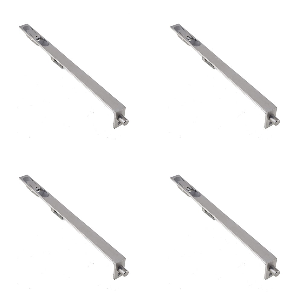 4 PACK Satin Stainless Steel Lever Action Flushbolts for Double Doors - 305x20mm