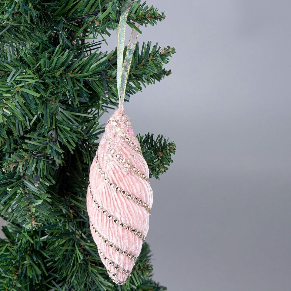 image 1 of 15cm Nut Shape Bauble - Baby Pink