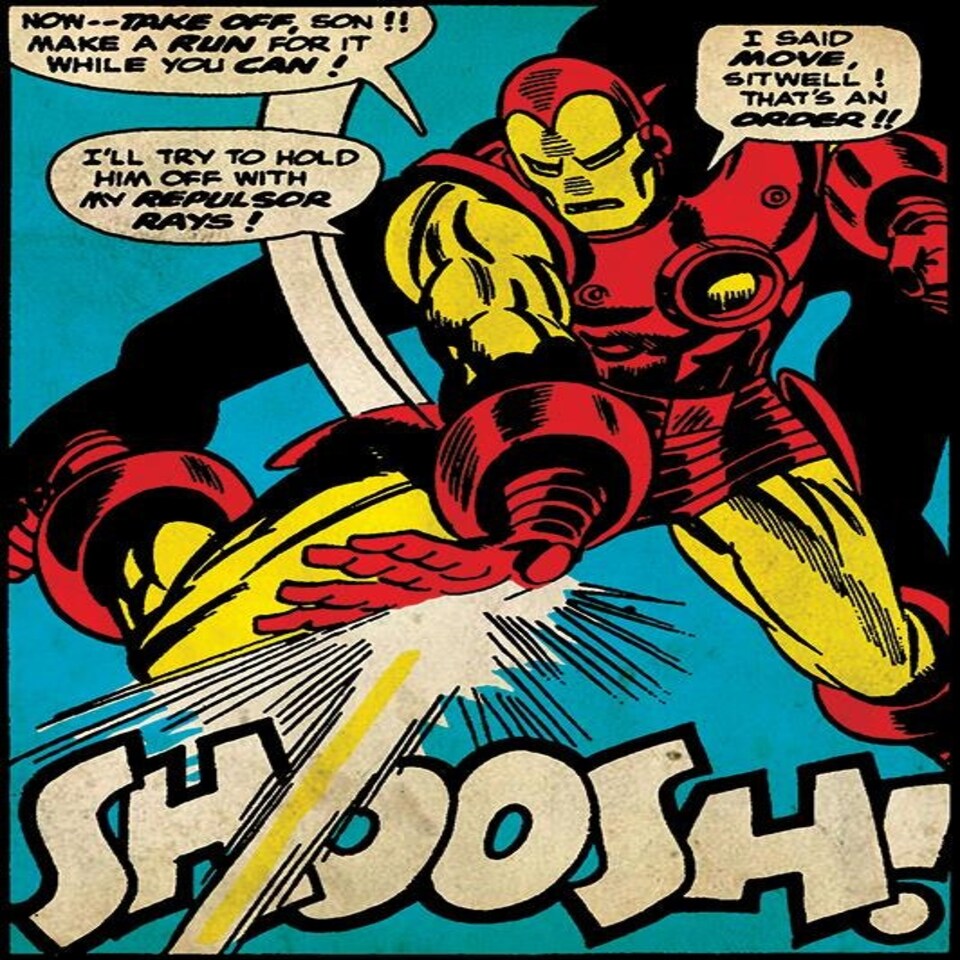 Iron Man (Shoosh) 60x80x2cm Stretched Canvas Print