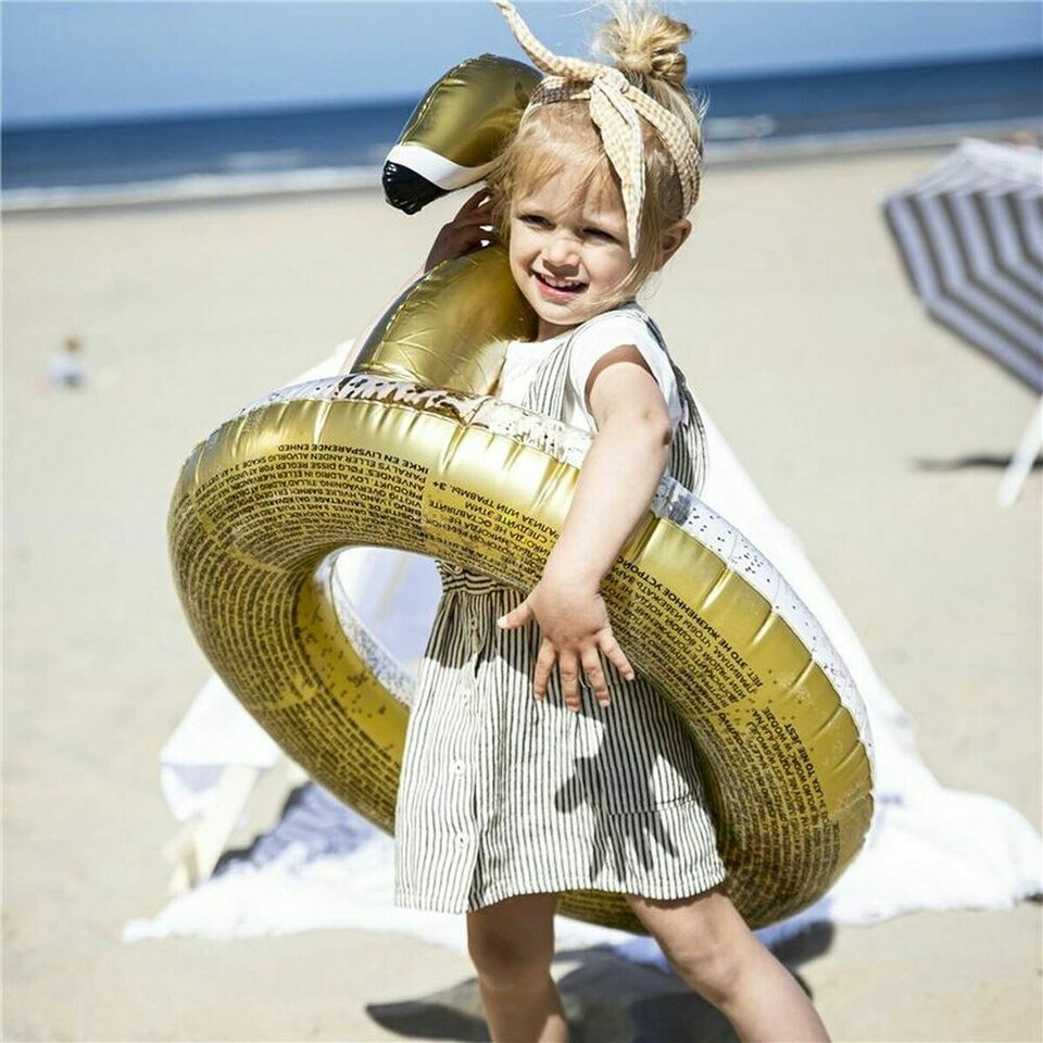 image 1 of Inflatable Pool Float Swim Essentials Swan Glitter