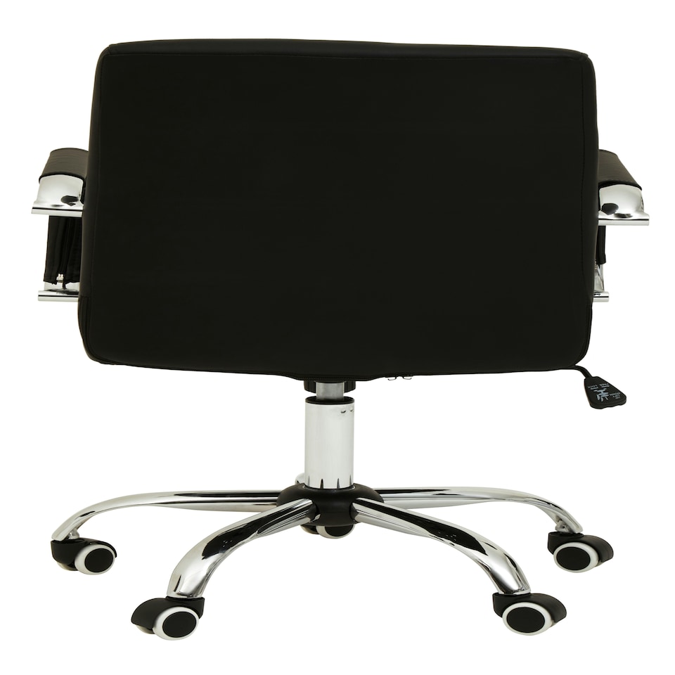 image 1 of Interiors by Premier Brent Black Leather Effect And Chrome Home Office Chair