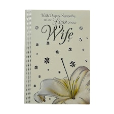 Loss Of Wife White Lily Flower Design Sympathy Card