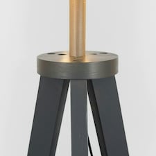 ValueLights Morrigan White Shade Grey Wood Tripod Floor Lamp White