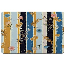 Beautiful meadow flowers on candy colorful brush stripe (Placemat)